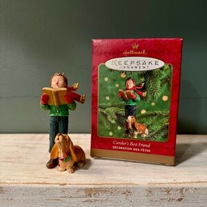 2000s Hallmark Keepsake Carolers Best Friend Christmas Ornament | Boy with Dog